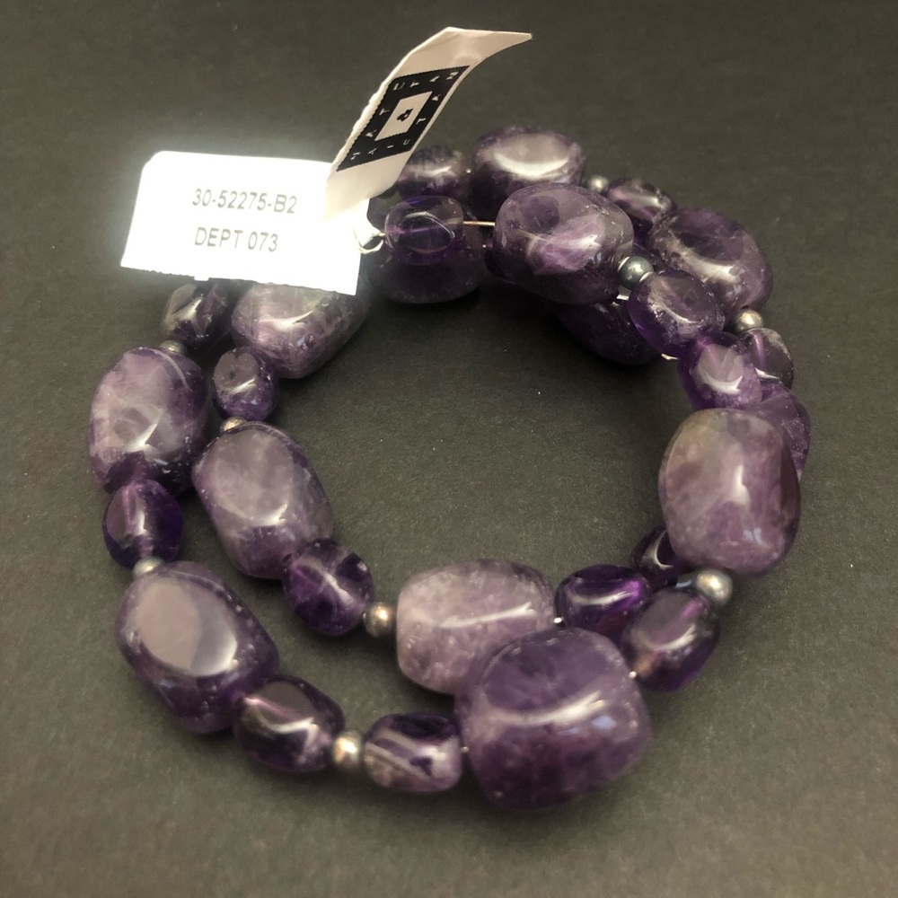 Genuine amethyst twist bracelet